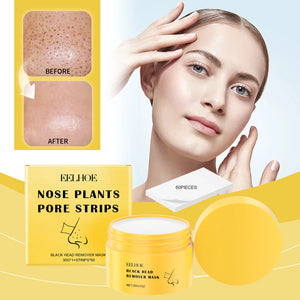 Nose Plants Pore Strips, Black Head Remover Mask, Gently Cleanses Facial T-Zone Pores Acne, Moisturizes Skin